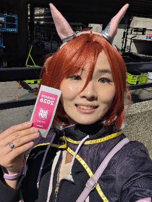 Jessica as Dantsu Flame from Uma Musume: Pretty Derby mobile game and Uma Musume: Pretty Derby - Beginning of a New Era, with a Finisher 2026 sticker.